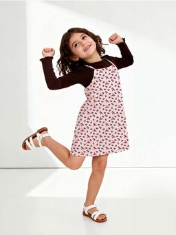 max - Brown Printed Regular Dress and T-Shirt
