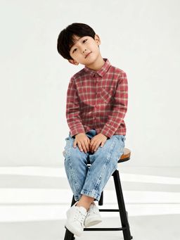 max - Red Checks Oversized Shirt