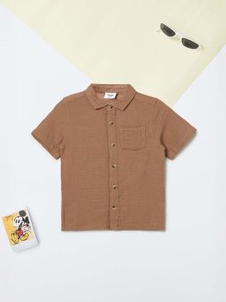 max - Brown Solid Regular Shirt