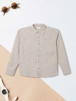 max - Beige Checks Regular Shirt