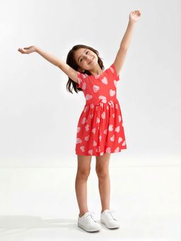 max - Red Printed Regular Dress