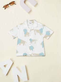 max - White Printed Regular Shirt