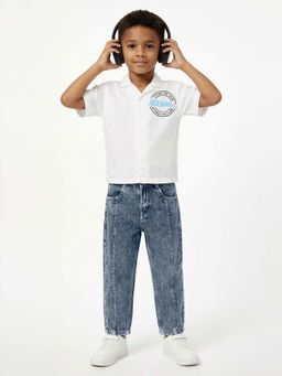 max - White Printed Regular Shirt