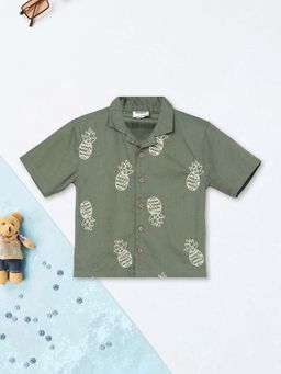 max - Green Printed Regular Shirt
