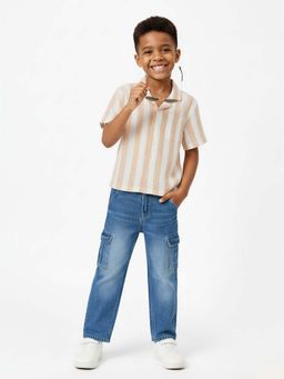 max - Beige Stripes Regular Shirt