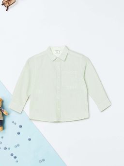 max - Green Stripes Regular Shirt