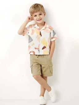 max - Beige Printed Regular Shirt
