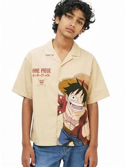 max - Beige Printed Regular Shirt