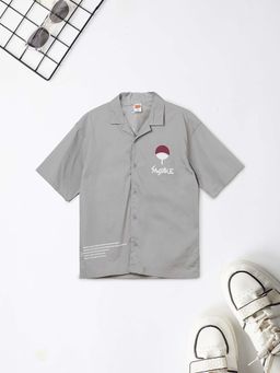 max - Grey Printed Regular Shirt