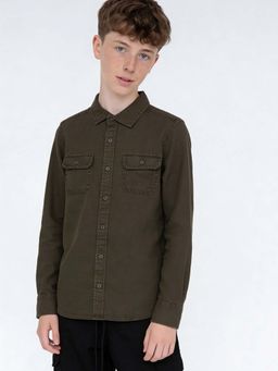 max - Brown Solid Regular Shirt
