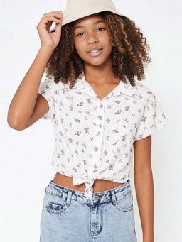 max - White Printed Regular Shirt
