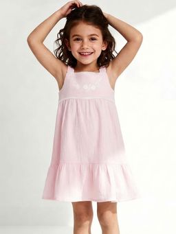 max - Pink Embroidered Regular Dress