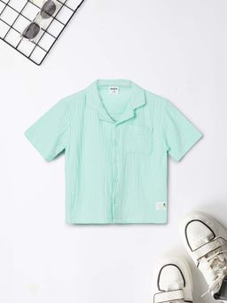 max - Blue Solid Regular Shirt