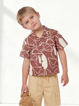 max - Brown Printed Regular Shirt