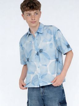 max - Blue Printed Regular Shirt
