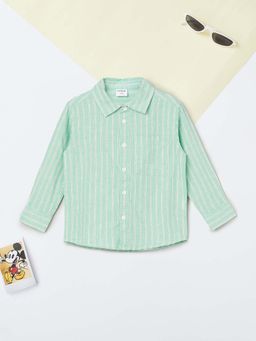 max - Green Stripes Regular Shirt