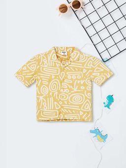 max - Yellow Printed Regular Shirt