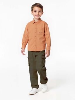 max - Orange Printed Regular Shirt