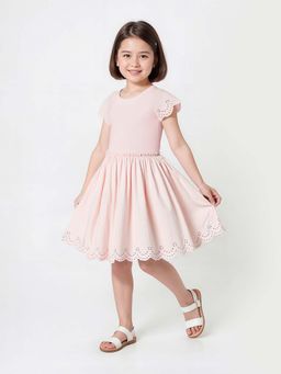 max - Pink Self Design Regular Dress