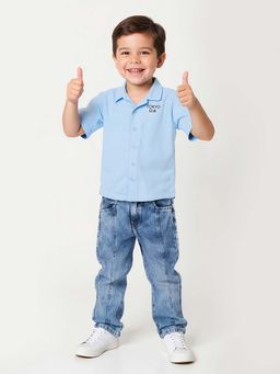 max - Blue Printed Regular Shirt