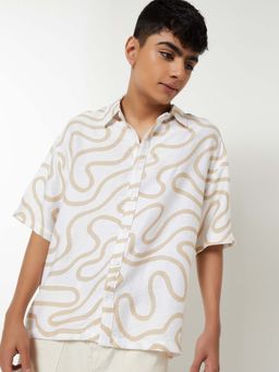 max - Beige Printed Regular Shirt