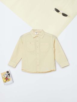 max - Beige Solid Regular Shirt