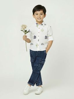max - White Printed Regular Shirt