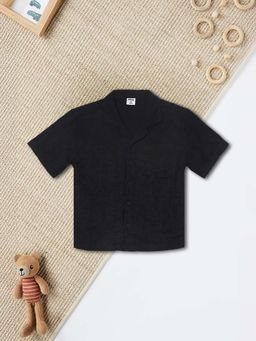 max - Black Self Design Regular Shirt