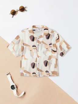 max - Beige Printed Regular Shirt