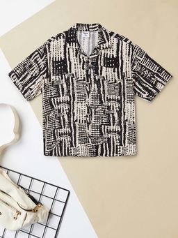 max - Black Printed Regular Shirt