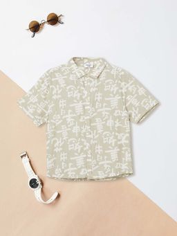 max - Olive Printed Regular Shirt
