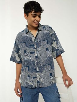 max - Blue Printed Regular Shirt