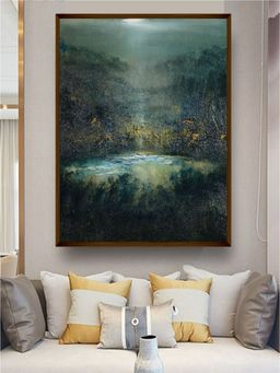 The Art House - Green Yellow Abstract Painting Wall Art