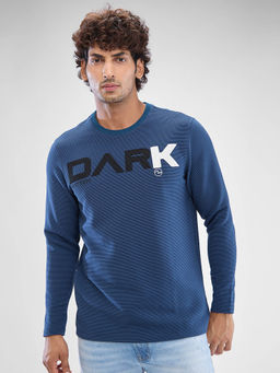 Spykar - Blue Slim Fit Cotton Full Sleeves Printed T-Shirt for Men