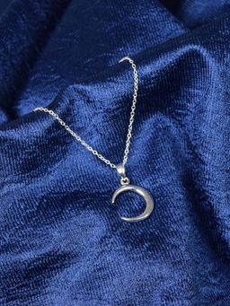 Margento Jewels - 925 Sterling Silver Half Moon Style Charm Chain Pendant