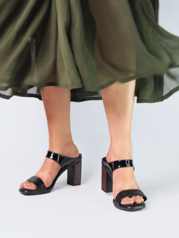 Monrow - Dilys Black Block Heels