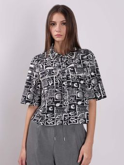 VERO MODA - Black Printed Regular Fit Shirt