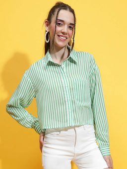 Oxolloxo - Green Stripes Regular Fit Shirt