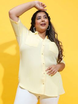Oxolloxo - Yellow Solid Regular Fit Shirt