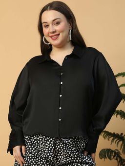 Oxolloxo - Black Solid Regular Fit Shirt