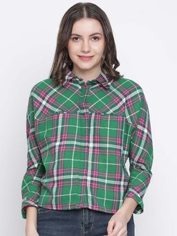 Oxolloxo - Green Checks Regular Fit Shirt