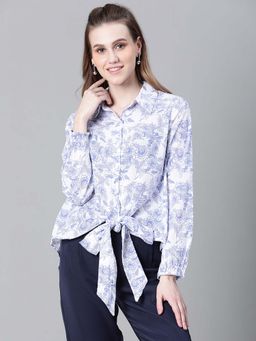 Oxolloxo - Blue Printed Regular Fit Shirt