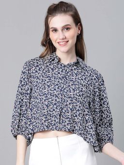 Oxolloxo - Blue Printed Regular Fit Shirt