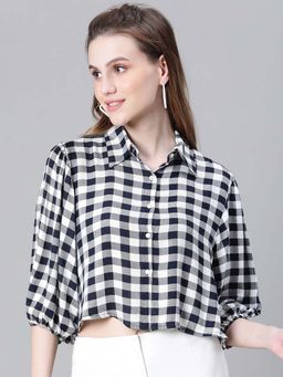 Oxolloxo - Black Checks Regular Fit Shirt