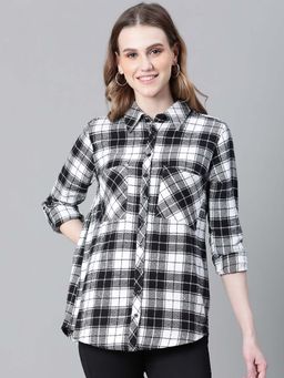Oxolloxo - Black Checks Relaxed Fit Shirt