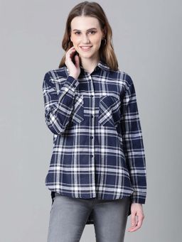 Oxolloxo - Blue Checks Relaxed Fit Shirt