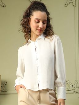 Oxolloxo - White Solid Regular Fit Shirt