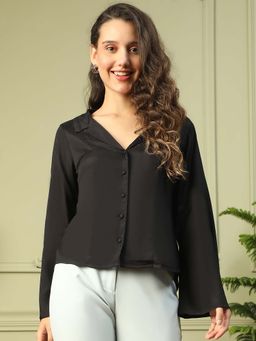 Oxolloxo - Black Solid Regular Fit Shirt