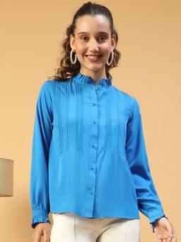 Oxolloxo - Blue Solid Regular Fit Shirt