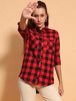 Oxolloxo - Red Checks Regular Fit Shirt